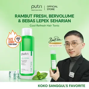 Putri Cool Refresh Hair Tonic 450mL –  Anti Rambut Lepek | Hair Tonic Wangi Tahan Lama | Tonic Rambut Badai | Hair Tonic Lokal Murah | Hair Tonic BPOM | Hair Care Set Putri | Wangi Menthol | Atasi Rambut Rontok & Rusak