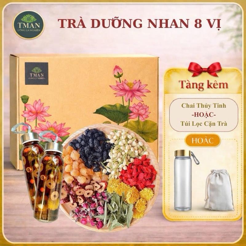  Trà hoa dưỡng nhan 8 vị  Hộp 30 gói + Quà Tặng  giảm căng thẳng thanh nhiệt 