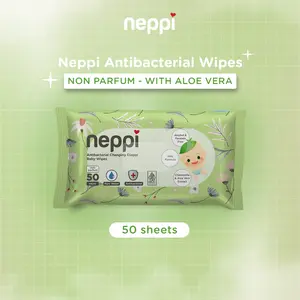 Neppi Tisu / Tissue Basah Antibacterial Changing diapers Wipes Non-Parfum (Tisu Basah Bayi) - 50s