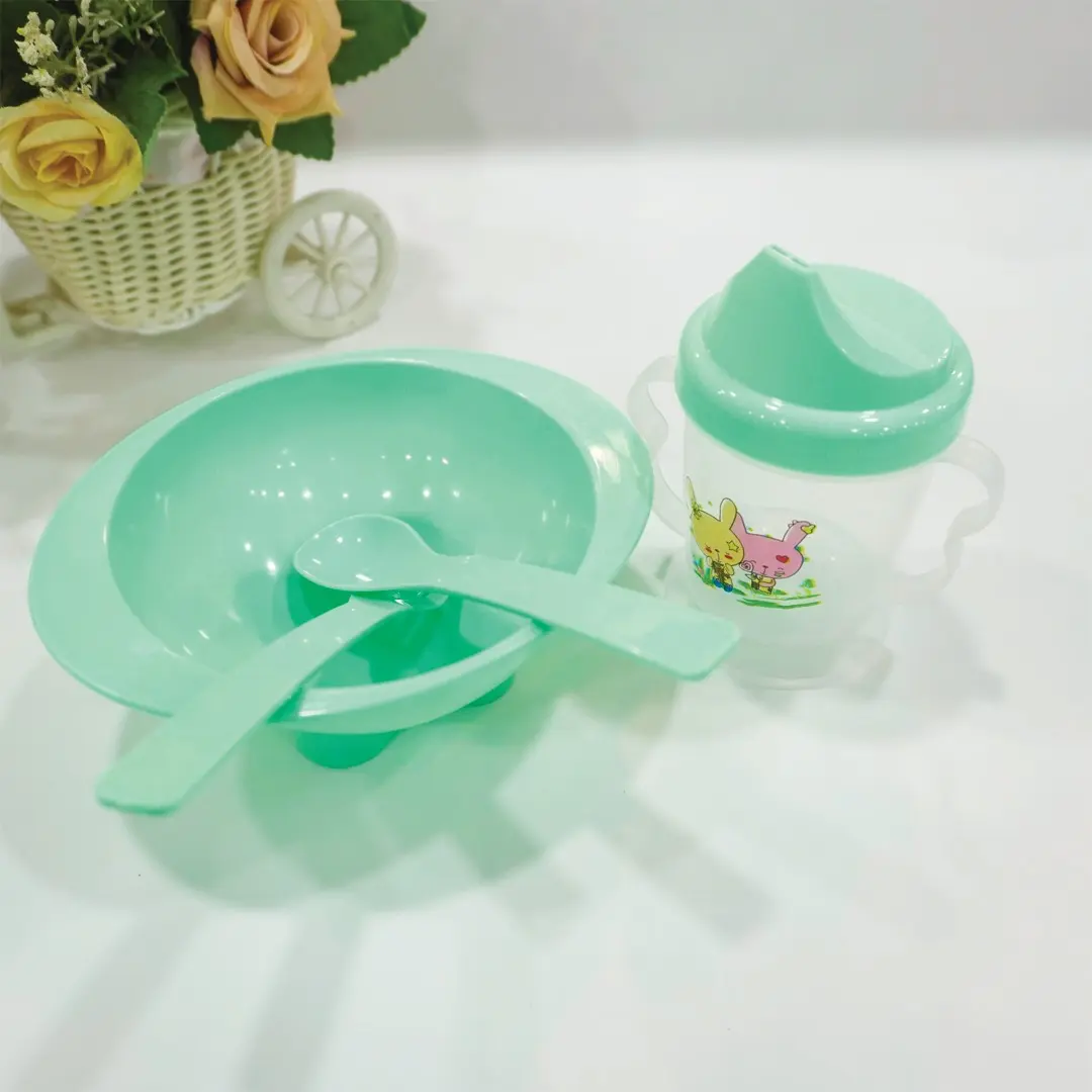 Mangkok Set Alat Makan Anak 3 IN 1 PP Desain Lucu KIDS FEEDING Peralatan Makan Anak Bayi Bisa COD