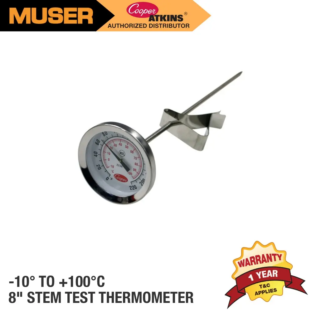 Cooper-Atkins 2238-06 8" Stem Test Thermometer // -10°C to +100°C