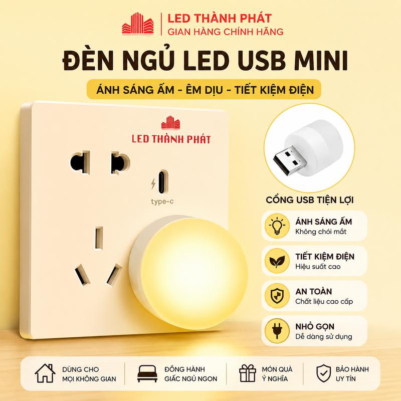 Đèn LED USB Micro đèn ngủ đọc sách bảo vệ mắt
