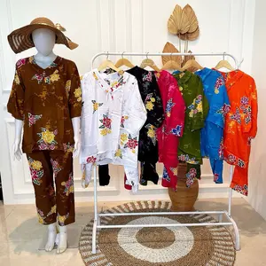 Setelan Celana Panjang Tasya Mawar Batik Pekalongan Tersanjung Putri Laila