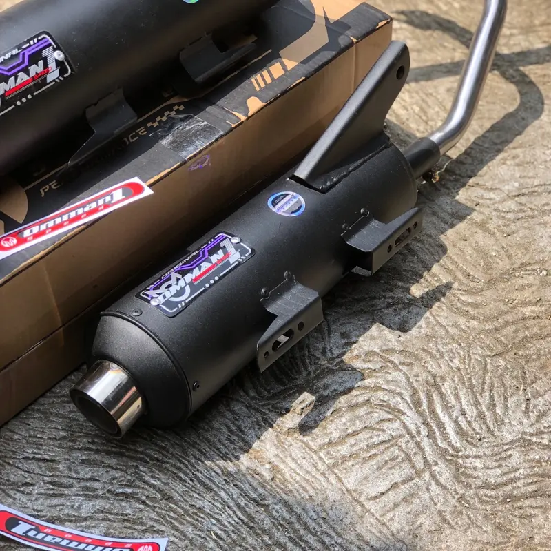 Original OMMAN RACING knalpot tsugigi suara ngebas adem fullset,pnp,untuk al metic Motor 6
