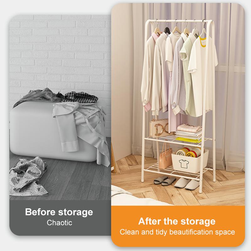 Product Introduction of Triangle Cloth Rack Multi-function Simple Clothes Hanger Storage Racks Wardrobe With Wheels Coat Rack Rak Baju Steel Furniture ramadan 11