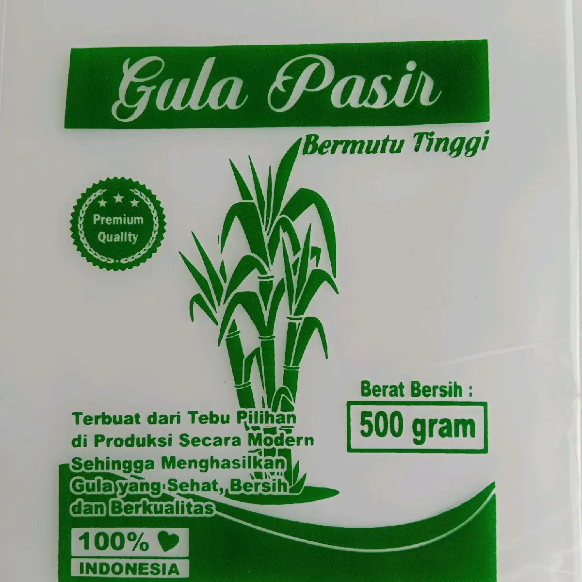 plastik kemasan gula pasir 500gr per 100 lembar
