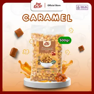 PopENjoy - [Baru] POPCORN CARAMEL 500gr | Makanan Manis Crispy Camilan Popkron Snack Jagung Cemilan Food Instan Bumbu kriuk Brown Popcorn Karamel Jajanan Sweet