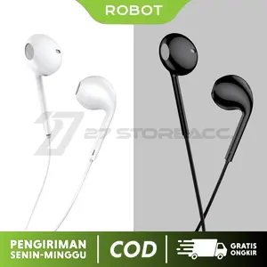 ROBOT Earphone R10 Series Headset Extra Bass 8D Sound Stereo Handsfree Semi In Ear Bergaransi Resmi COD Gratis Ongkir