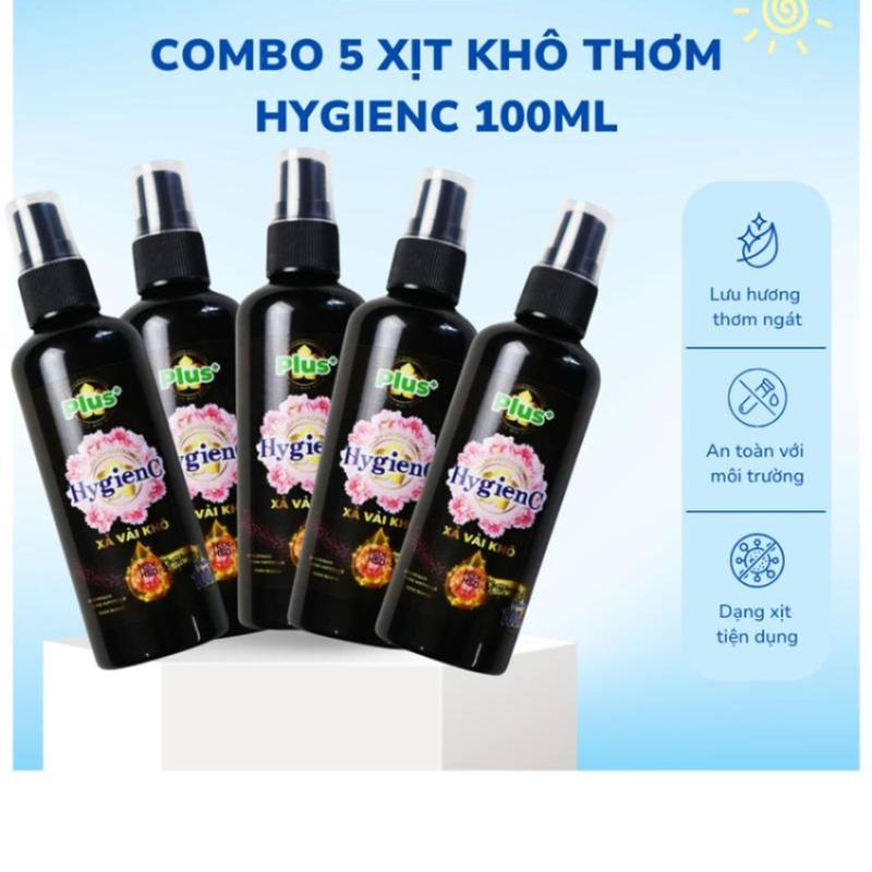 Combo 5 Chai xịt vải khô thơm HygienC 100ml -  Làm Sạch thơm lưu hương lâu , loại bỏ những mùi hôi khó chịu !