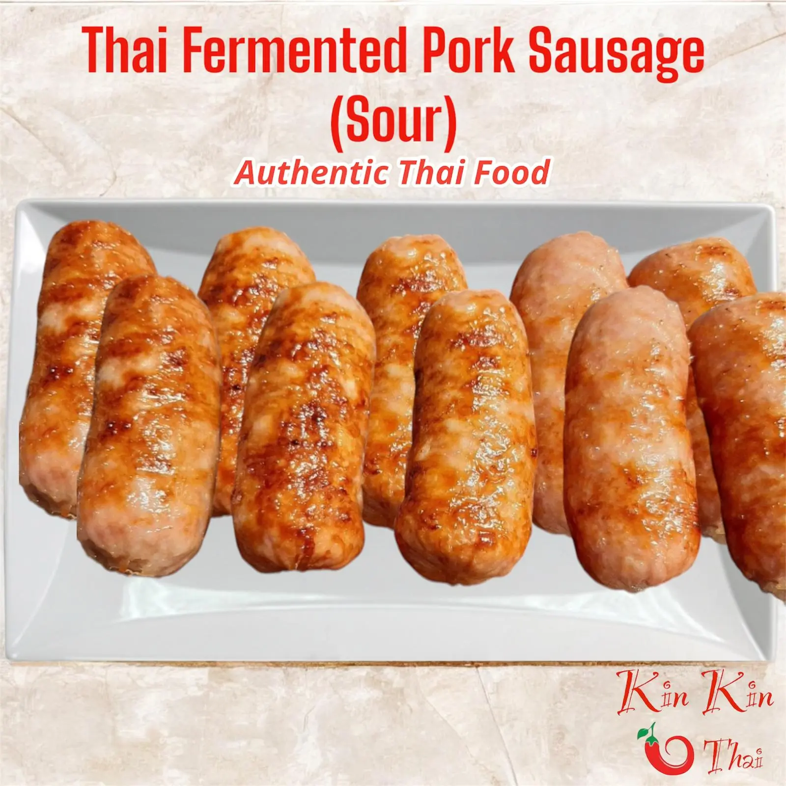 [900g PACKET - 10 PIECES] Authentic Homemade Thai Fermented Pork Sausage (Sour) (Frozen)