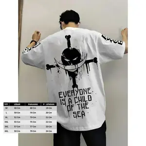 【COD】Baju Kaos Tshirt Distro Katun  Combed 24S Premium Pakaian Unisex Pria Wanita SHIROHIGE ONE PIECE  Oblong Keren Surfing Sablon Atasa