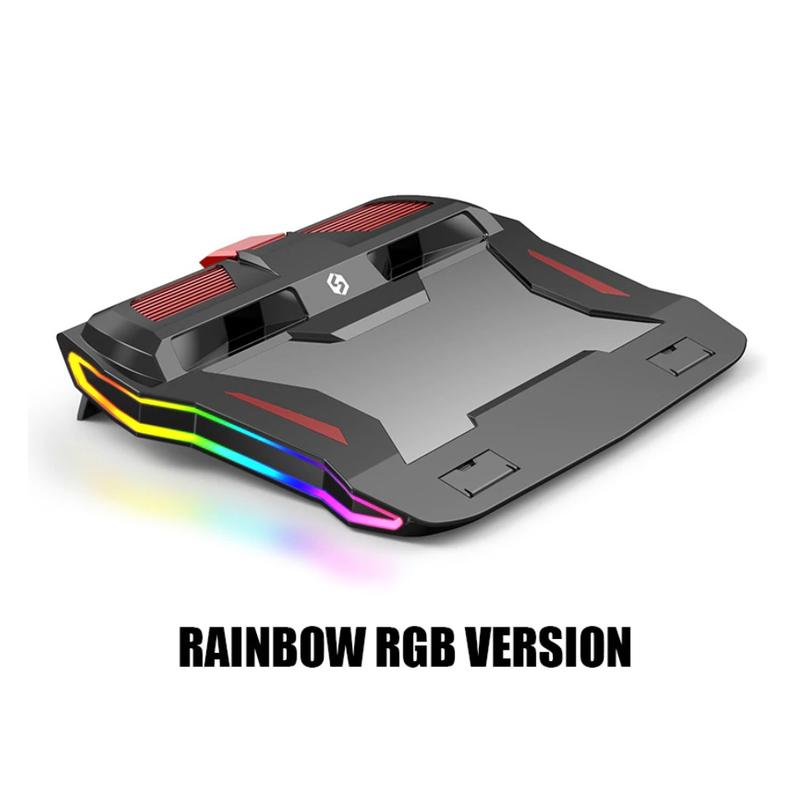 MAX-RGB Gaming Laptop Cooler TWO Fan Two USB Port Led RGB Lighting Notebook Stand for Laptop 12-17 inch base para Laptop 3