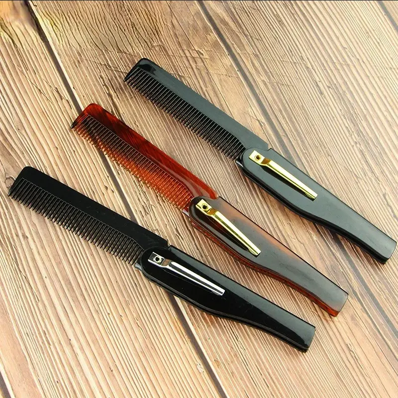 DK Sisir Rambut Lipat Foldable Pocket Hair Comb - HC002 - Black Jenggot 3