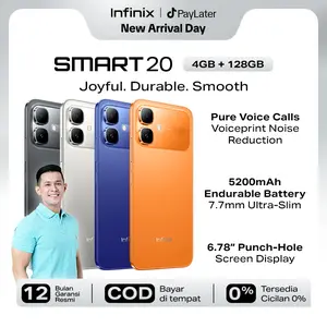 [Exclusive Afdhal] Infinix Smart 20 4/128GB - Up to 8GB Extended RAM - Mediatek Helio G81 - 6.78” - 8MP - 5200 mAh - IP64