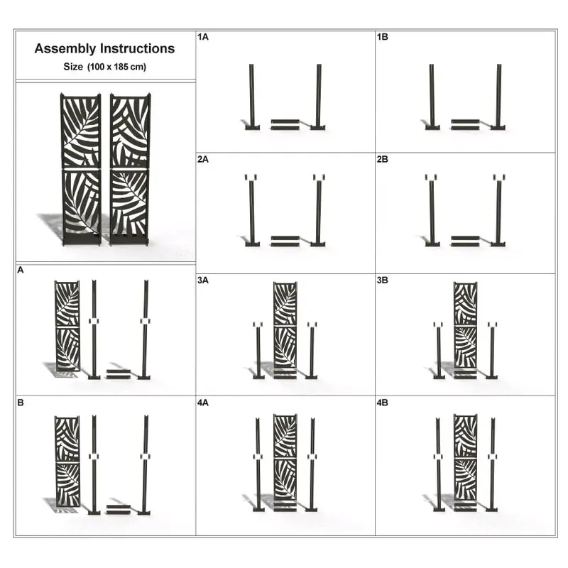 Sekat Pembatas Ruangan Lasercut Tropical Palm Leaf Kayu Aesthetic 4