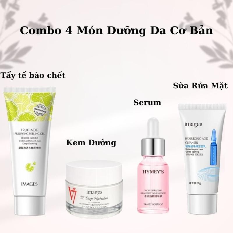  Combo 4 món dưỡng sáng da cơ bản cho người mới bắt đầu Tẩy tế bào chết mặt kem dưỡng sáng da V7 serum cấp ẩm cho da sữa rửa mặt Gen 24 7 Skincare Cho Bé Làm Đẹp Da Tẩy Da Chết 