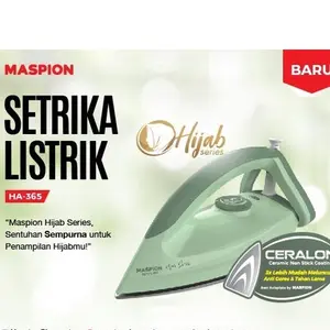 Maspion HA-365 Setrika Listrik Hijab Series Gosokan Dry Iron Elektrik GREEN SERIES