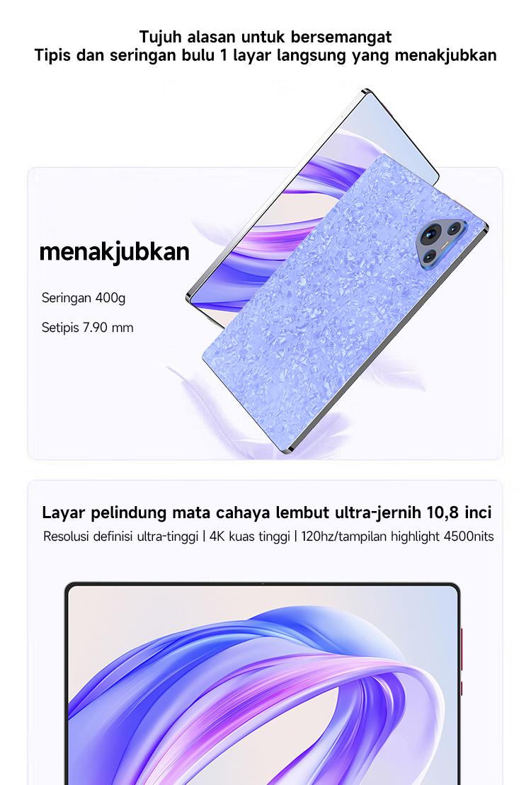 (55) 5G Tablet M66 Pro Snapdragon 888 10.8'inci [16GB+1TB] | Pengalaman Pro Layaknya PC | 120Hz OLED Real Color FullView Display | Ultra-tipi| COD Bluetooth Layar tablet .tab murah