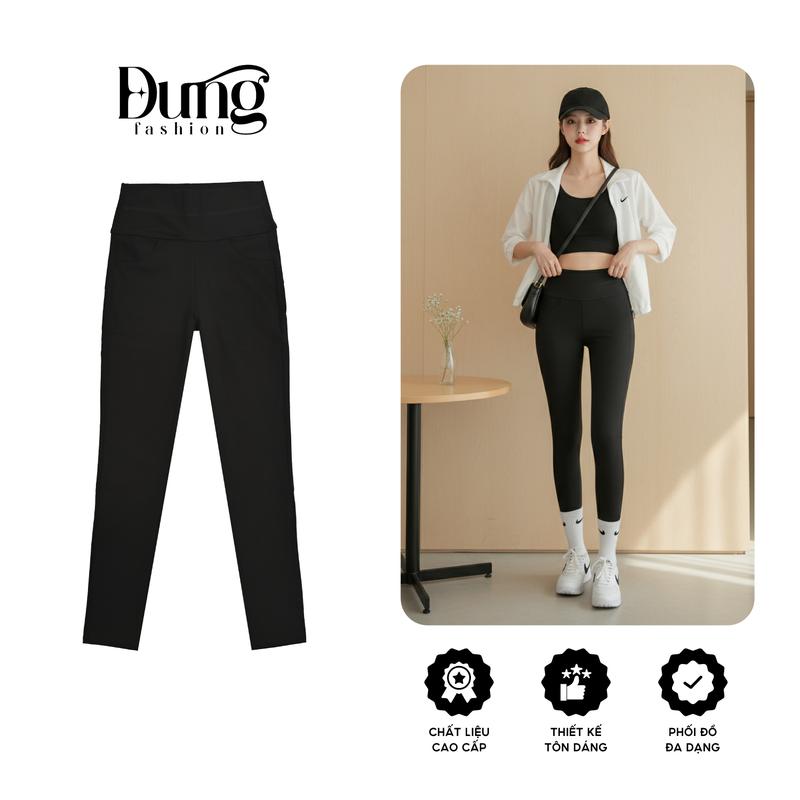  QUÂN LEGGING NỮ DÀI L1  2 TÚI TRƯỚC CẠP CAO 10CM  ÔM GỌN TÔN DÁNG CỰC CHUẨN  CHẤT UMI HÀN CAO CẤP MSP: 68 