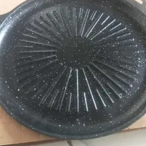 Wajan Panggangan Anti Lengket Bulat Diameter 34CM- Grill Pan Datar untuk BBQ, Daging, dan Sayuran