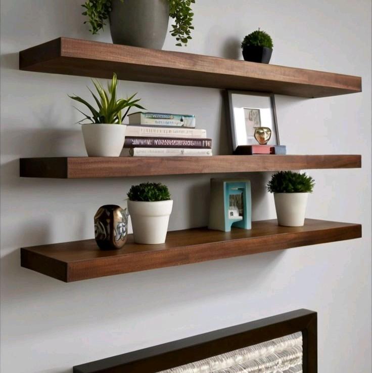 AMBALAN DINDING extra lebar 20cm melayang aestetik elegan dekorasi idaman buat mempercantik rumah anda_ banyak varian ukuran dan warna rak gantung hias 5