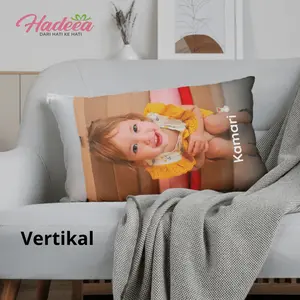 Hadeea.id - Bantal Tidur Custom Foto Anak Family Pasangan Hadiah Kado 40x60cm