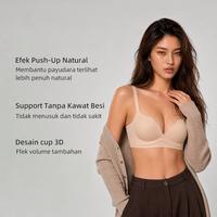 Gambar [BUY 1 BRA FREE 1 CD] Tulandut Bra Grace Flex Fit Push-Up Bra Wanita Seamless Tanpa Kawat Wireless Bra Invisible No Bra Look Cup 3D Pengangkat Payudara 4 Baris Kait 380 - Black, M dari Tulandut Official Store Kab. Tangerang 3 Tokopedia