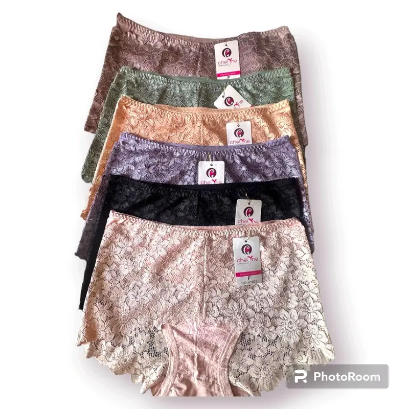 3pcs/6pcs Celana Dalam wanita Renda 1809 Maxi Higwaist Manis Lembut Pita Nyaman Dewasa 2