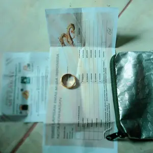 Cincin Polos Lapisan E.M.A.S Muda Asli Gratis Dompet Dan Surat Perhiasan Dari Toko