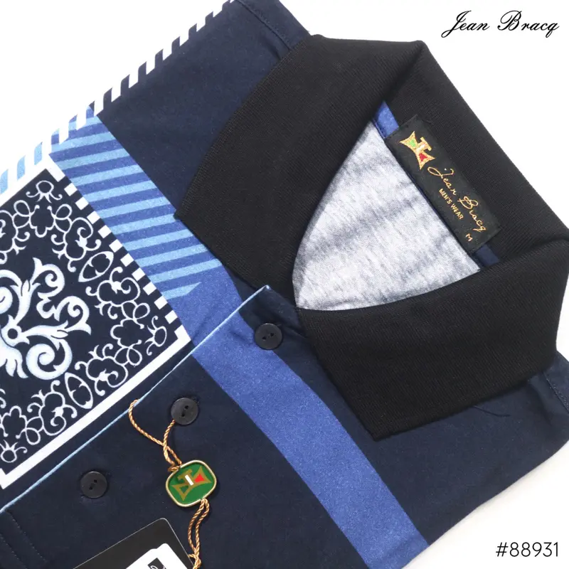 Kaos Kerah Pria Jean Bracq Bahan Katun Halus Berkantong 88931 3