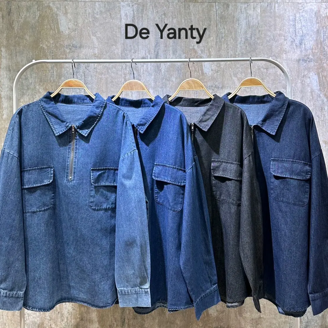 De Yanty IMARI ZIP DENIM SHIRT
