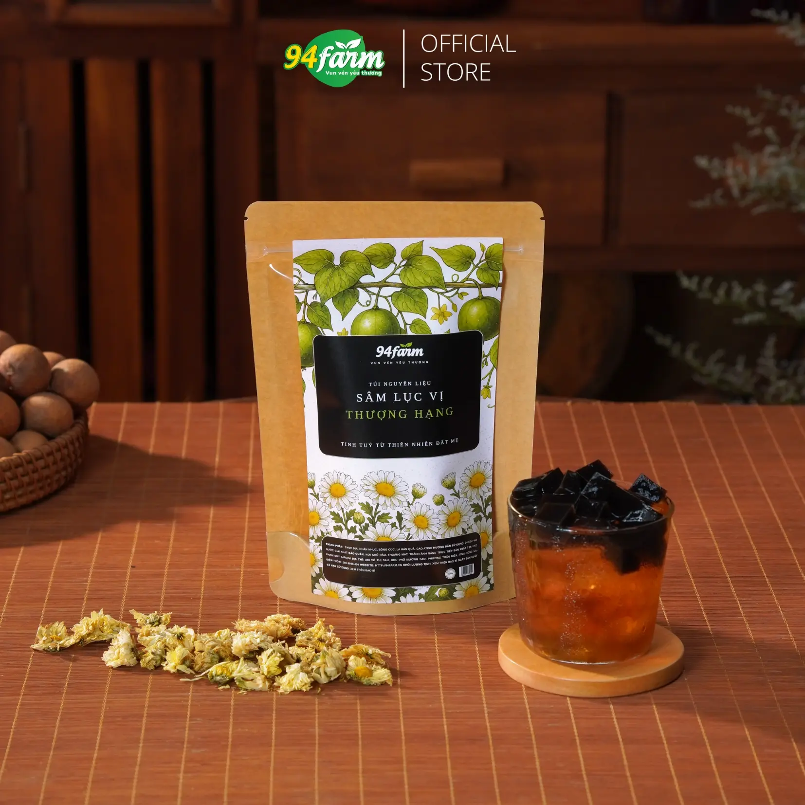 Sâm lục vị nấu 10-12 lít sâm (20-24 chai) 94farm Nước Trà Chè Tea