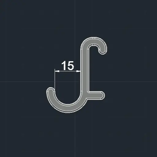 Hook / gantungan / kaitan standar 15mm - aksesoris untuk pegboard 1