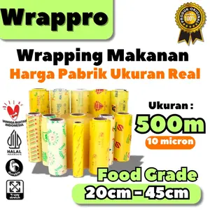 Plastik Wrapping Makanan Food Grade 20cm 25cm 30cm 35cm 40cm 45cm 50cm 60cm x 500m 300m x 10micron / Pembungkus Makanan FOOD GRADE / Food Grade Wrap Roll Premium