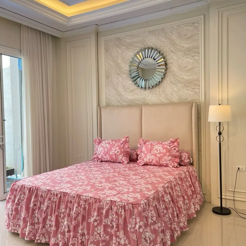 Set sprei rempel bahan mikro 180 x 200 x 35 0