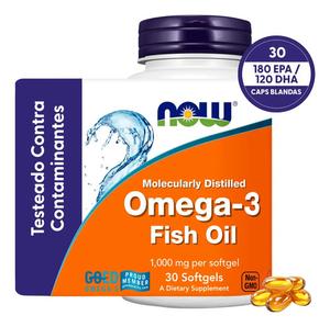 Now Foods | Omega 3 1000mg | 180 Epa / 120 Dha | 30 Caps Blandas