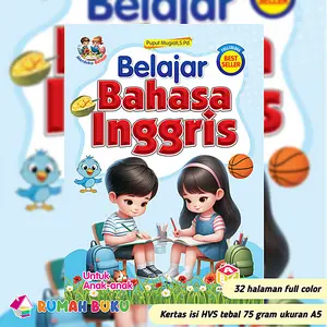 Buku PAUD Belajar Bahasa Inggris 32 Halaman Full Color HVS 75 gram Ukuran A5