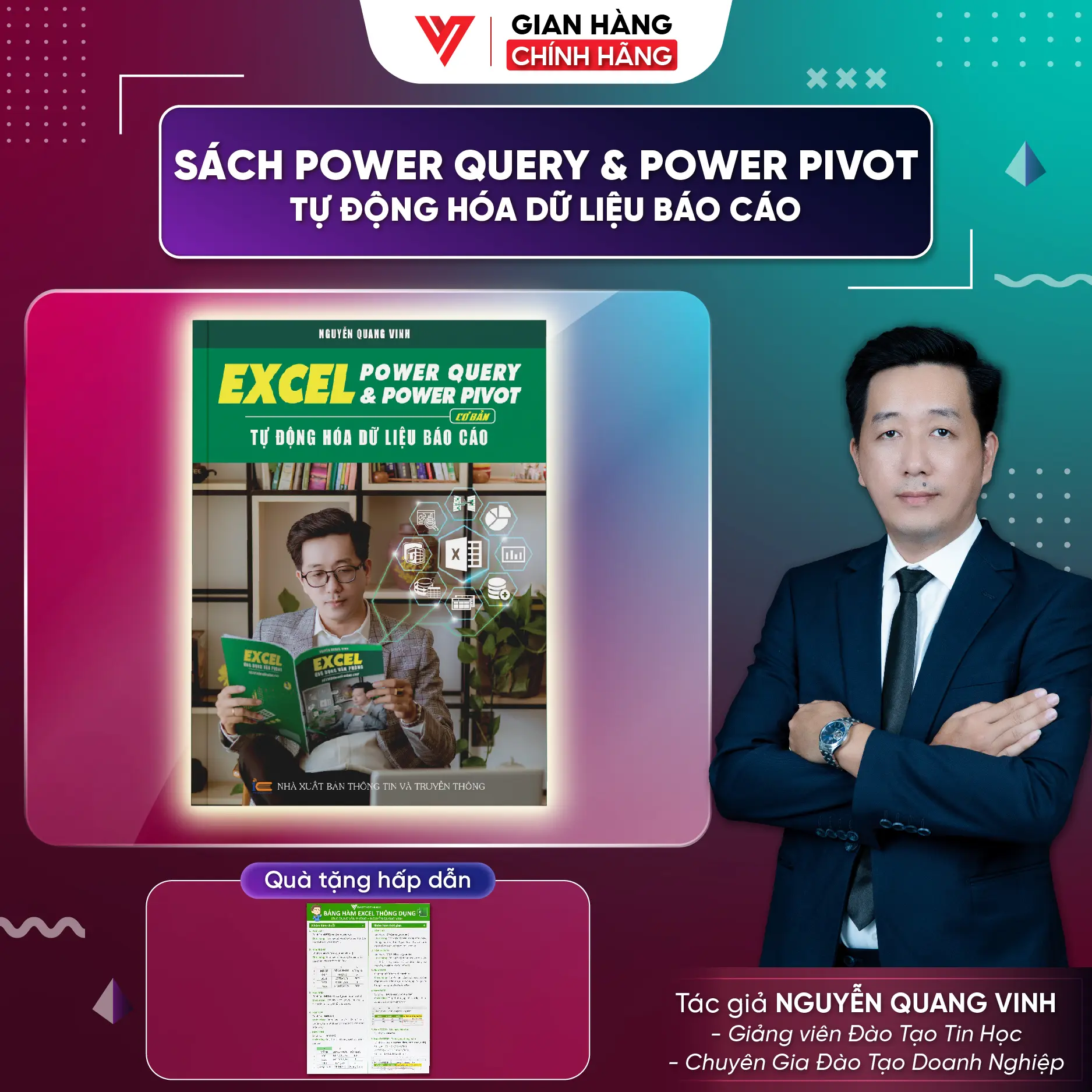 Sách Excel Power Query - Power Pivot tự động hóa dữ liệu báo cáo cơ bản - Nguyễn Quang Vinh -Tặng Bảng Hàm Excel