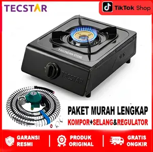 TECSTAR Kompor Gas 1 Tungku Teflon TG-388CSA/Kompor Gas 1 Tungku TECSTAR Ceflon Anti Karat,SNI