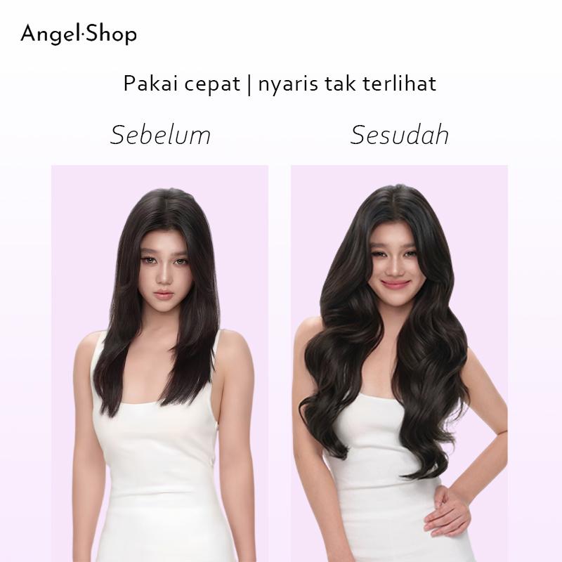 Loose Wave Hairclip Rambut Sambungan – Rambut Palsu Wanita Natural 50–60cm / 20–24 Inch | Hair Clip Panjang Bergelombang