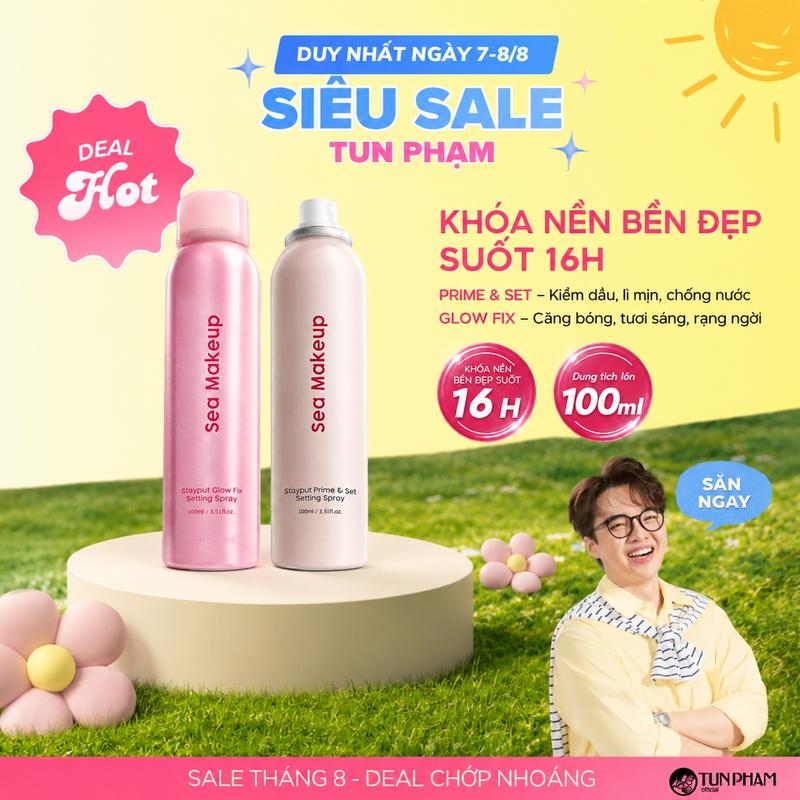 Xịt khoá nền Sea Makeup Hỗ trợ cố định lớp trang điểm dưỡng ẩm lâu trôi và…