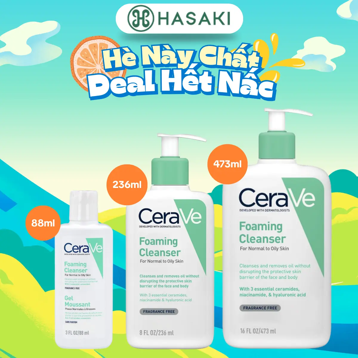 Sữa Rửa Mặt CeraVe Cho Da Thường Đến Da Dầu | HASAKI BEAUTY Skincare