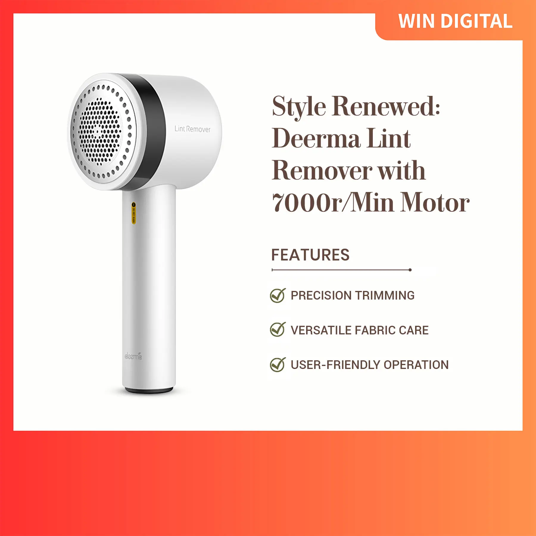 Revitalize Your Fabrics: Deerma MQ813W Wireless Hair Ball Trimmer - 7000r/min Fuzz-Free Magic