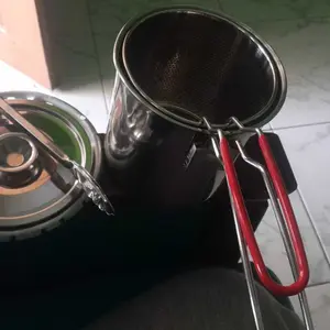 HJS Panci Deep Fryer Set 5 in 1 Penggorengan Rebus Stainless Steel - Saringan Capitan Klip makanan Multifungsi 5in1 Praktis Aman Hemat Waktu