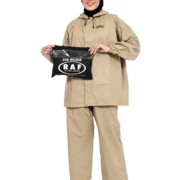 RAF Jas Hujan Setelan Pria Wanita Bahan Tebal Elastis Tahan Air Pvc 1