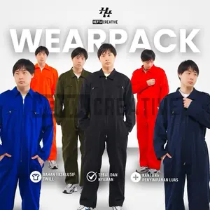 JUMPSUIT DEWASA POLOS COVERALL LONGSLEVEE KATEPLAK LENGAN PANJANG WEARPACK MONTIR