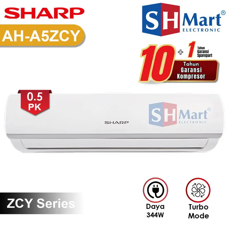 AC SHARP 1/2 PK AH-A5ZCYN / 5ZCYN GOLD FIN NEW 2022 GARANSI RESMI (MEDAN) 0