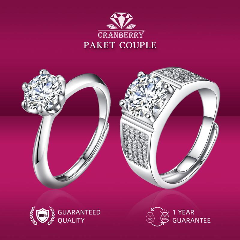 OS1-D02 Cincin couple luxury |Cincin wanita elegan high quality Grade VVS1 grade 5A original store cantik elegan lapis anti karat anti luntur anti berubah warna garansi 1 tahun D02  cincin platinum 0