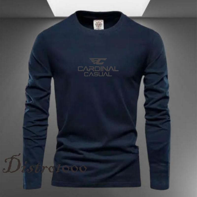 PROMO COD ( BAHAN TEBAL )  Kaos Distro 100% COTTON Kaos pria I Wanita Lengan Panjang[C4RD1N4L C4SU4L]  prin BLAK  Premium 2