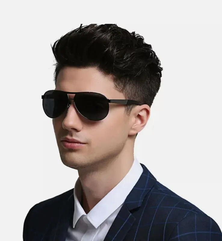 [BISA COD] Kacamata Polarized Premium Anti UV Anti Silau Aviator Style Bahan Metal Kokoh Pria Wanita kacamata hitam kece 3